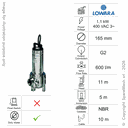 BOMBA SUMERGIBLE DE AGUAS RESIDUALES LOWARA DOMO 15 1,1KW 400V
