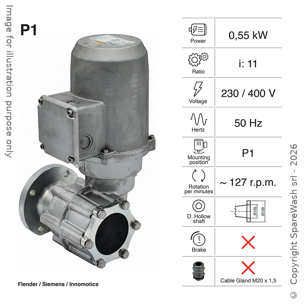 [20200435] GETRIEBEMOTOR FLENDER 0,55KW I:11 127,3RPM 230-400V 50HZ MIT ANTRIEBSWELLE
