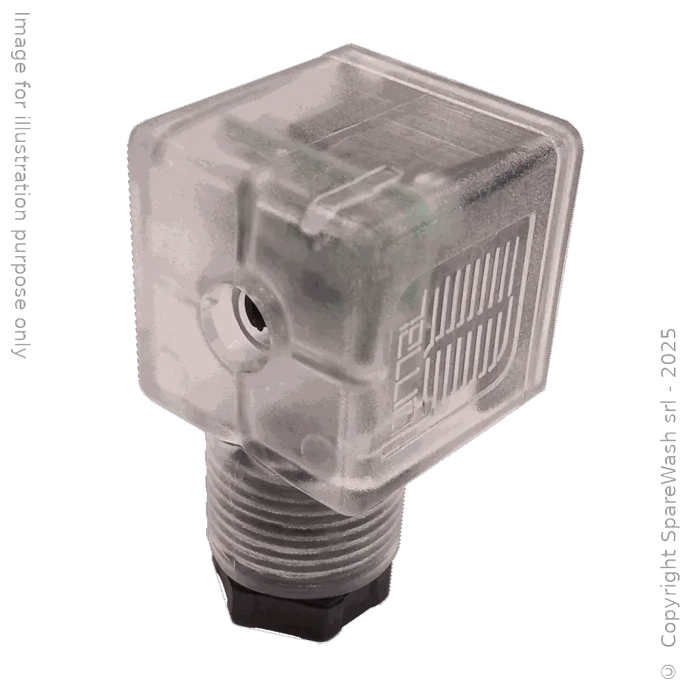 [19900216] SQUARE CONNECTOR FOR COIL WHITH LED 24V