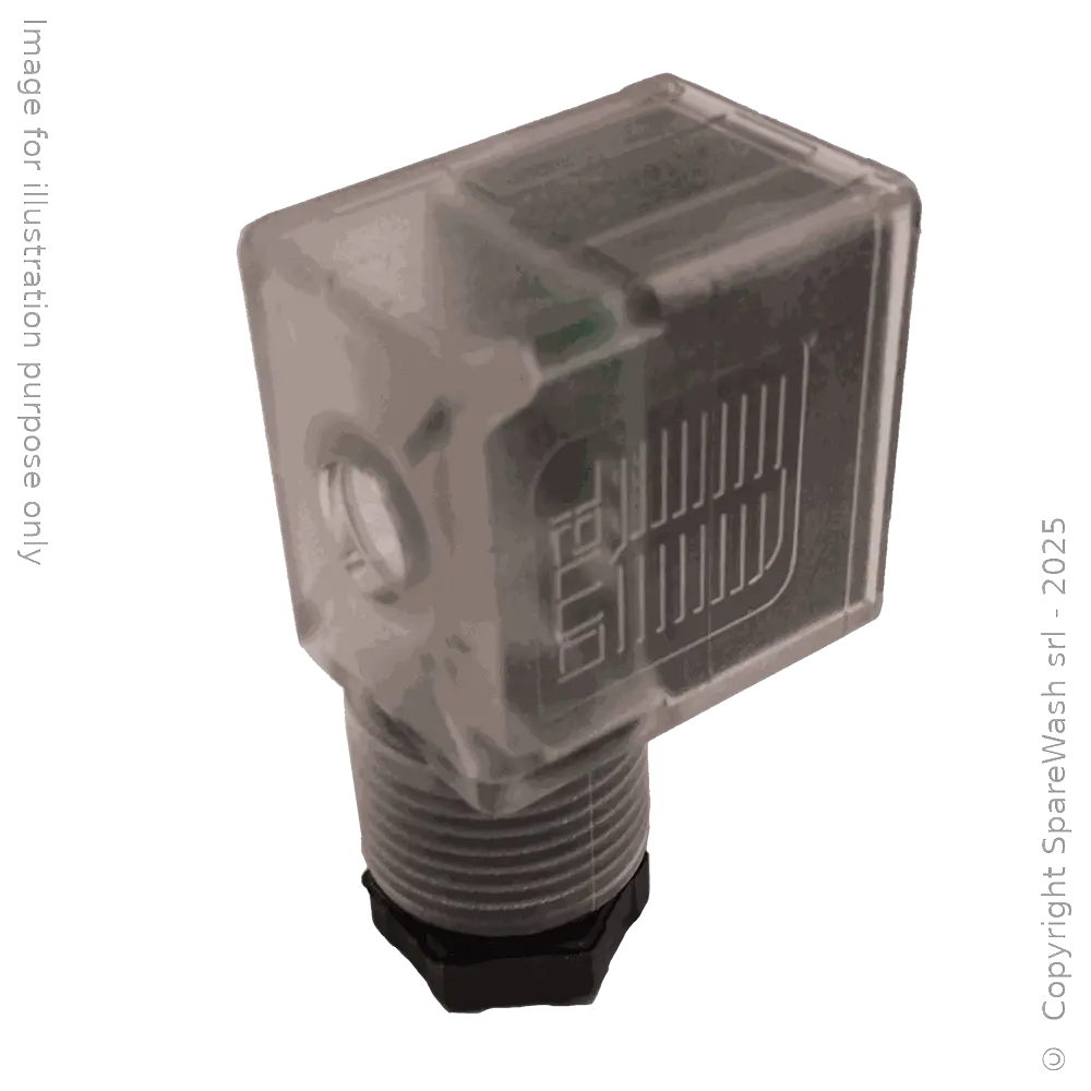 [19900223] CONNETTORE RETTANGOLARE PER BOBINA CON LED 24V