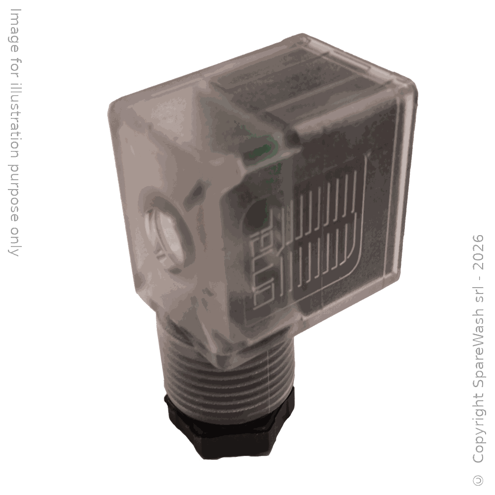 [19900223] CONNETTORE RETTANGOLARE PER BOBINA CON LED 24V