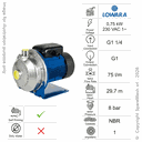POMPA CENTRIFUGA DI RILANCIO LOWARA CEAM70/5 0,75KW 230V