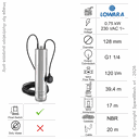 SUBMERSIBLE CLEAR WATER PUMP LOWARA 5SC4/07/5 0,75KW 230V