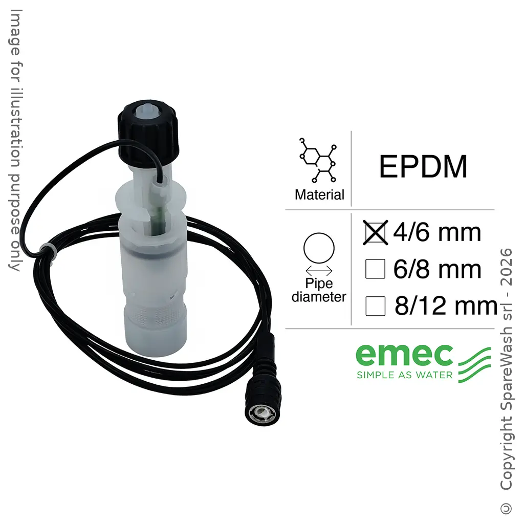 BOTTOM VALVE WITH PROBE HOSE 4/6 EPDM