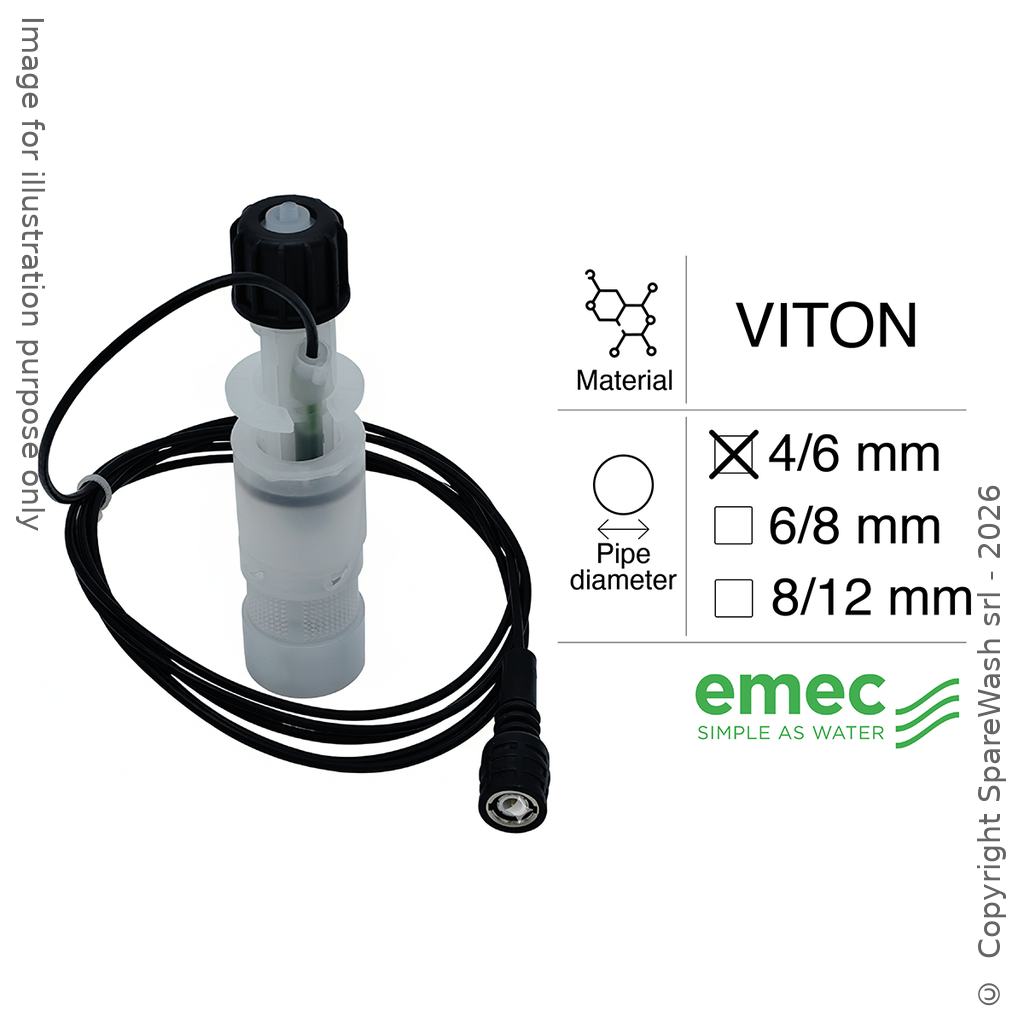 BOTTOM VALVE WITH PROBE HOSE 4/6 VITON