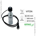 BOTTOM VALVE WITH PROBE HOSE 4/6 VITON