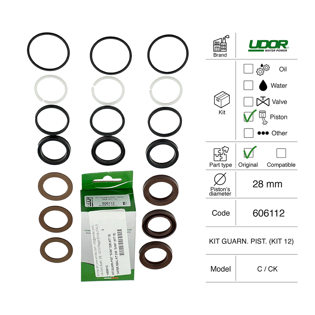 WATER SEAL KIT FOR PUMP UDOR C