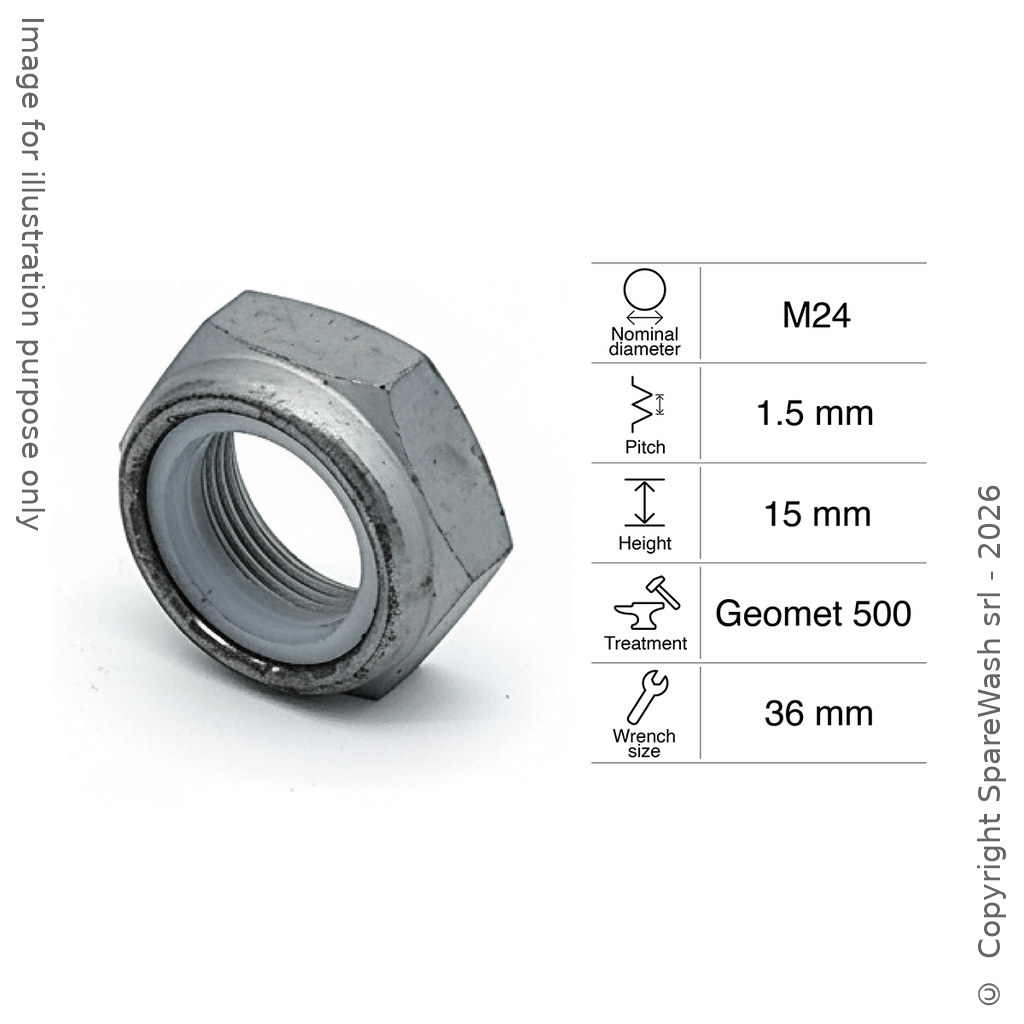 LOW SELF-LOCKING NUT M24X1,5 GEOMET