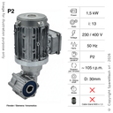 MOTORIDUTTORE FLENDER 1,5KW I:13 105,4RPM 230-400V 50HZ