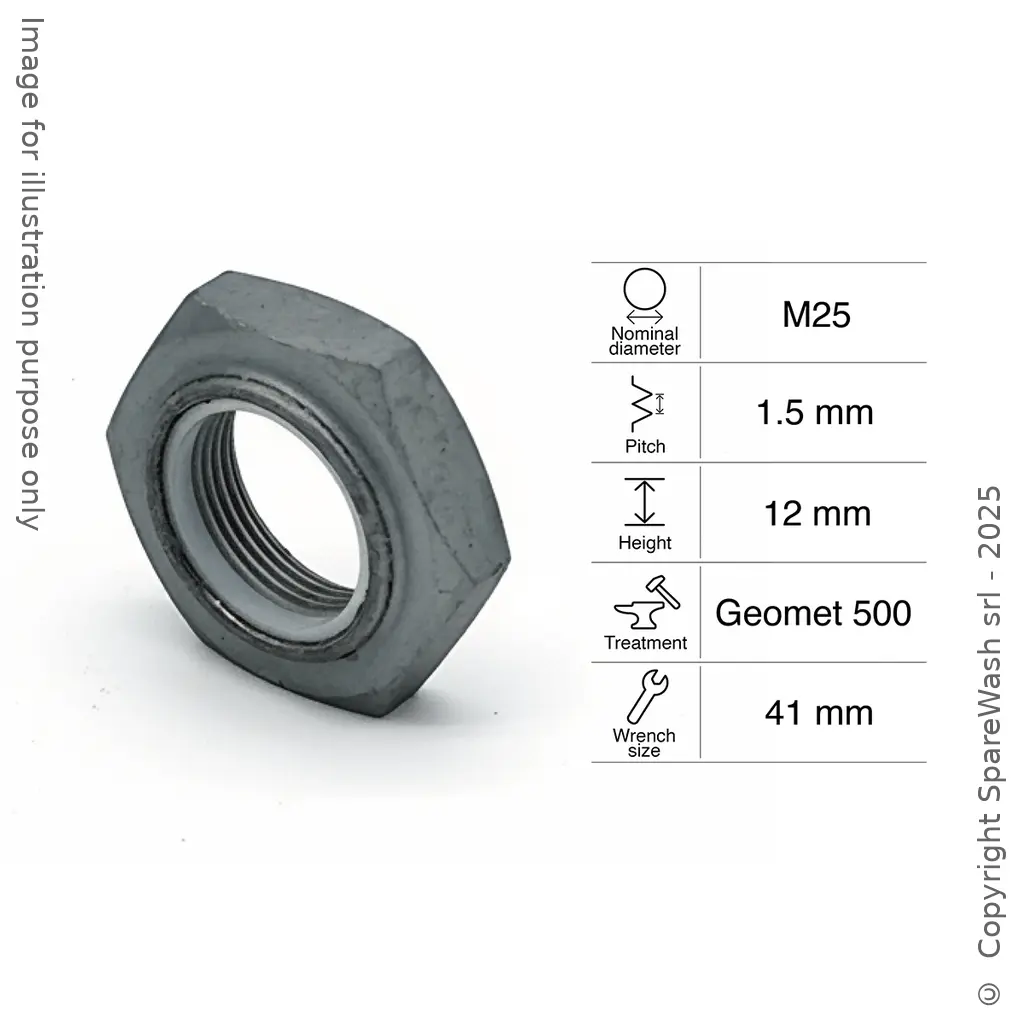 ÉCROU AUTOBLOQUANT BAS M25X1,5 GEOMET