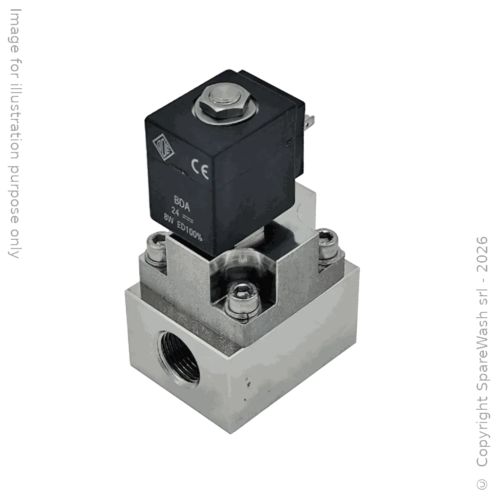 ELECTROVÁLVULA ALTA PRESIÓN 2/2 G1/2 24VDC PBT NC 150BAR ACERO INOXIDABLE