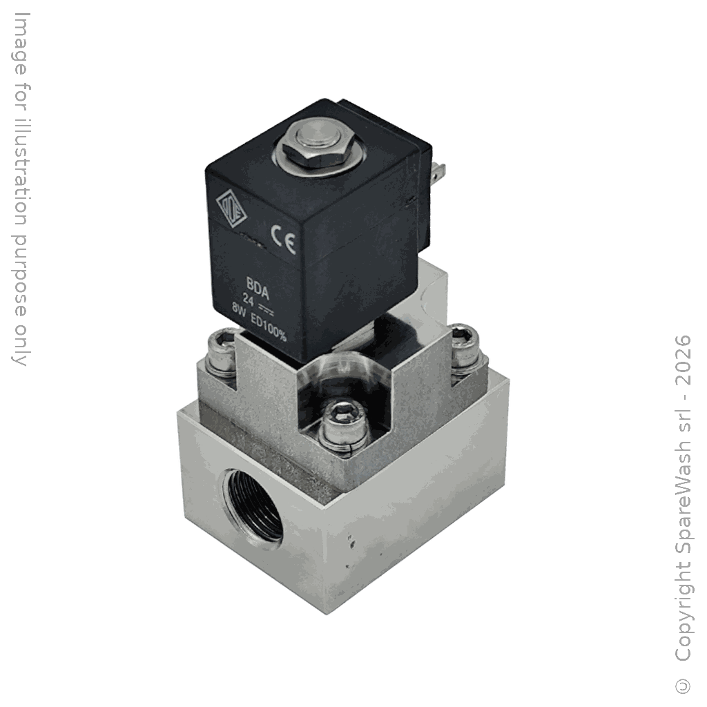 [60400123] HIGH PRESSURE SOLENOID VALVE 2/2 G1/2 24VDC PBT NC 150BAR STAINLESS STEEL