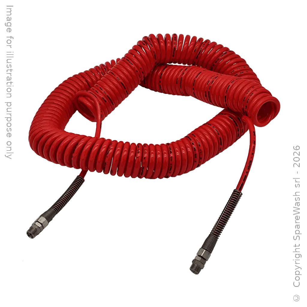 TUBO SPIRALATO D8 G1/4M - G1/4M L20000 ROSSO
