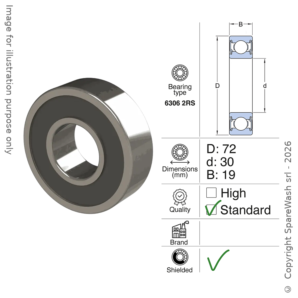 Cuscinetto Ceramico Ibrido 6901 2RS 12x24x6 Mm (2 Pezzi) – Scanalato A Gola Profonda Per Applicazioni Meccaniche