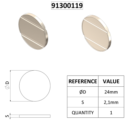 [91300119] JETON CECCATO D24 MODÈLE 4T