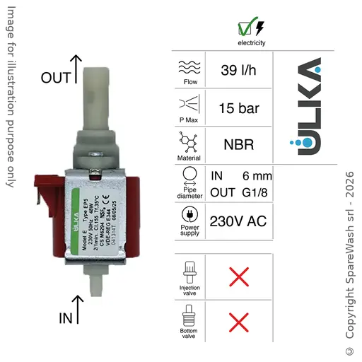 [40200125] BOMBA DOSIFICADORA ELECTRICA 39L/H 15BAR 230VAC