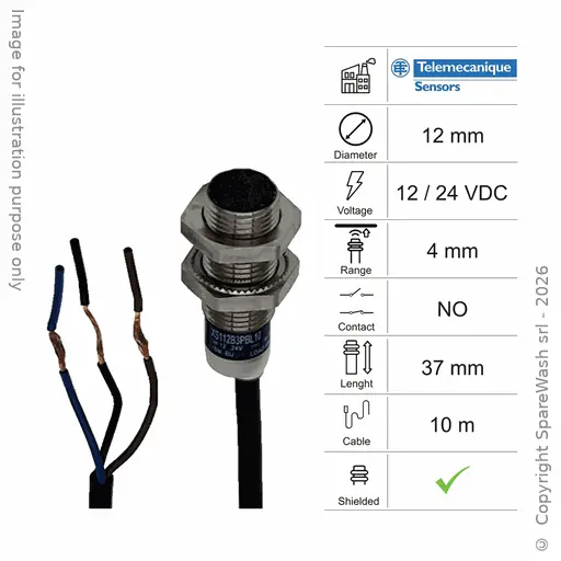 [10300022] INDUKTIVER SENSOR D12 L37 NO - KABEL 10M - 4MM PNP 10/24VDC