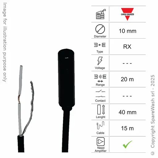 [10400081] LICHTEMPFÄNGER D10 L40 - KABEL 15M - REICHWEITE  20M - AMP