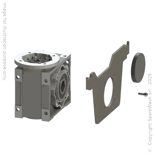 [20100940] WORM GEARBOX CHIARAVALLI CHM 050 I:50 P71B14 HOLLOW SHAFT D25 + BRACKET S3, S5, S7, S9, S22 E SHP