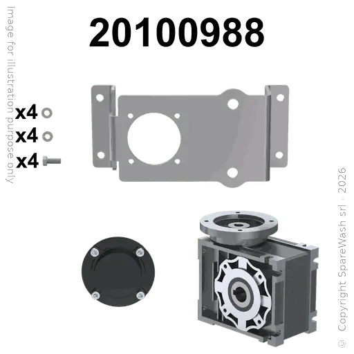[20100988] WORM GEARBOX CHIARAVALLI CHM 040 I:30 P63B14 HOLLOW SHAFT D18 + BRACKET