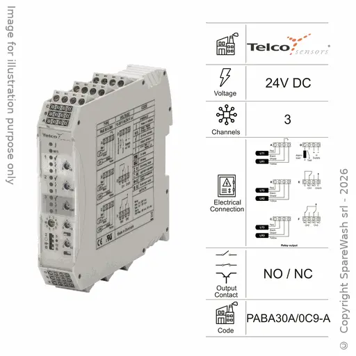 [10400180] AMPLFICATEUR DE PHOTOCELLULE 3 VOIES 24VDC RELE'