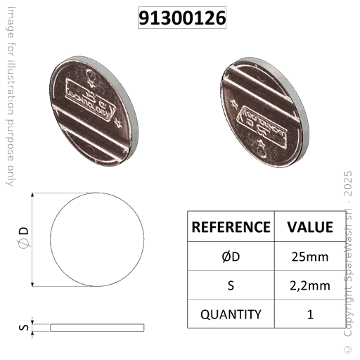 [91300126] GETTONE DAERG D25 MODELLO 4T