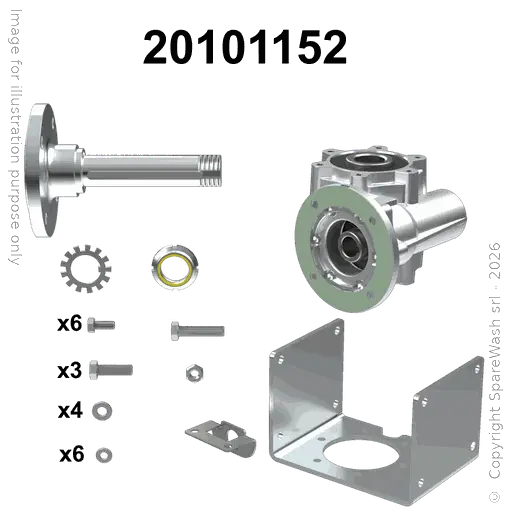 [20101152] WORM GEARBOX TRANSTECNO CWT 050 I:12 P80B14 CUSTOM MADE SHAFT + BRACKET