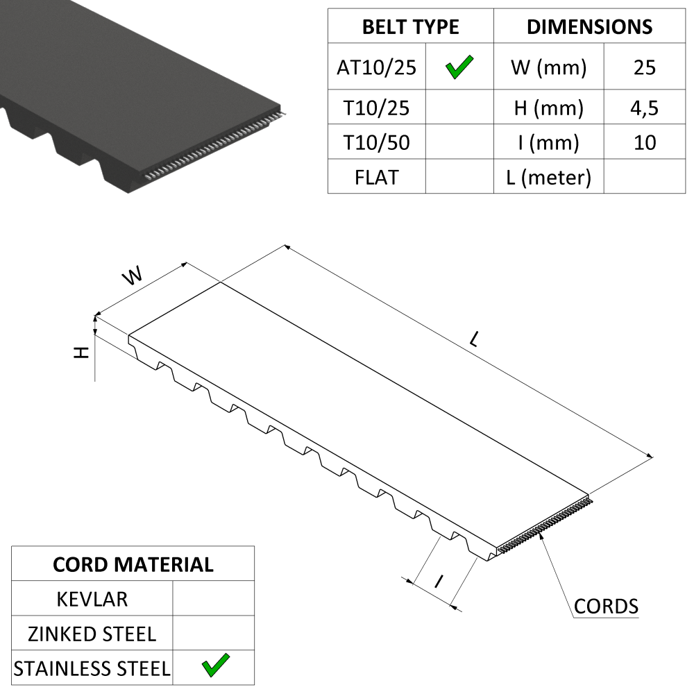 Cinghia Dentata Di Ricambio 6 Metri Spessore 6,6mm Automazione Automatismi - Foto 2
