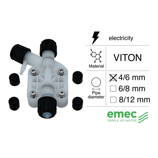 [40300580] TESTATA POMPA DOSATRICE ELETTRICA TUBO 4/6 VITON