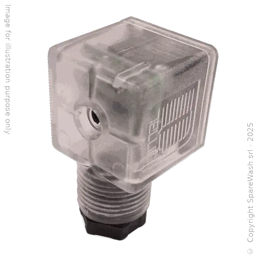 [19900216] SQUARE CONNECTOR FOR COIL WHITH LED 24V