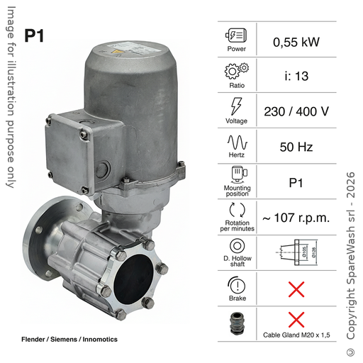 [20200541] GETRIEBEMOTOR FLENDER 0,55KW I:13 107,7RPM 230-400V 50HZ MIT ANTRIEBSWELLE