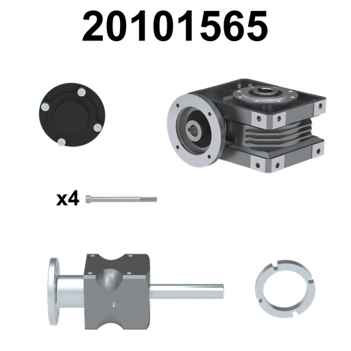 [20101565] WORM GEARBOX CHIARAVALLI CH 06 I:12 P80B14 CUSTOM MADE SHAFT