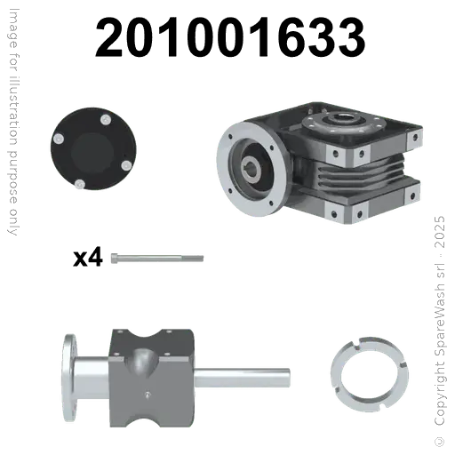 [20101633] WORM GEARBOX CHIARAVALLI CH 06 I:15 P80B14 CUSTOM MADE SHAFT