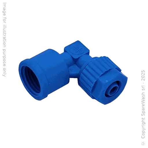 [70500943] FIXED FITTING 90° G1/4 HOSE D8 PP