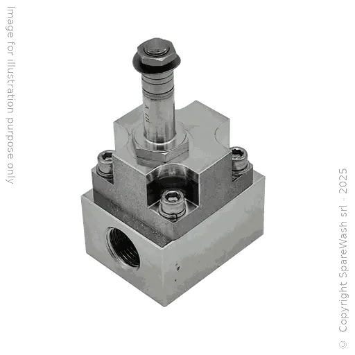 [60400109] ELECTROVÁLVULA ALTA PRESIÓN 2/2 G1/2 PBT NC 150BAR ACERO INOXIDABLE