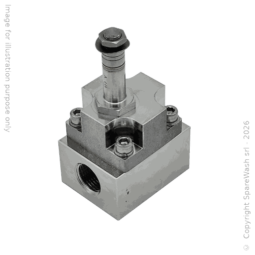 [60400109] HIGH PRESSURE SOLENOID VALVE 2/2 G1/2 PBT NC 150BAR STAINLESS STEEL
