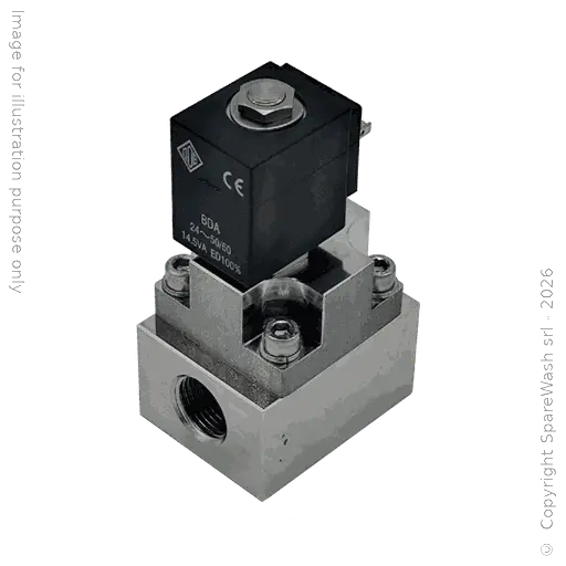 [60400116] ÉLECTROVANNE HAUTE PRESSION 2/2 G1/2 24VAC PBT NC 150BAR ACIER INOXYDABLE