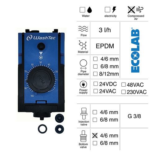 [40100647] CUSTOM MADE PNEUMATIC DOSING PUMP 3L/H PNEUMATIC CONTROL VITON