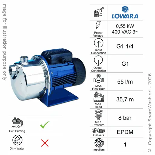 [60100740] POMPA CENTRIFUGA DI RILANCIO LOWARA BG5 0,55KW 400V