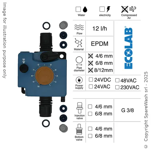 [40300078] PNEUMATIC DOSING PUMP 12L/H PNEUMATIC CONTROL EPDM