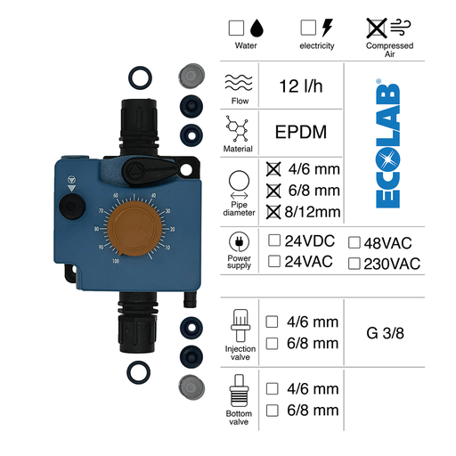 [40300078] PNEUMATISCHE DOSIERPUMPE 12L/H PNEUMATISCHE STEUERUNG EPDM