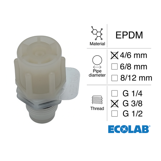 [40300177] SOUPAPE D'INJECTION G3/8 TUYAU 4/6 EPDM