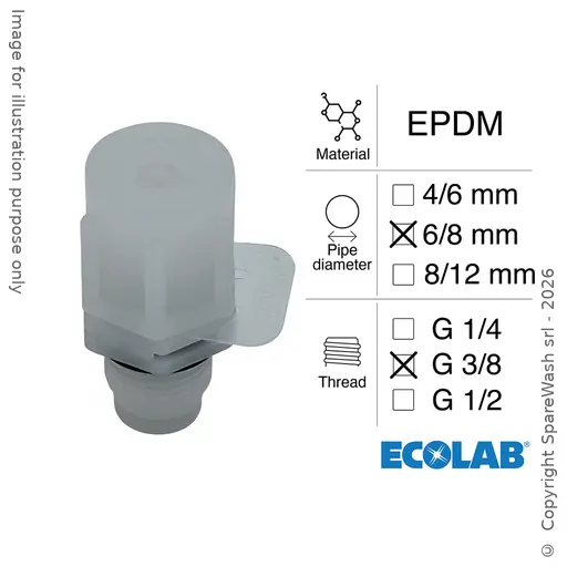 [40300184] SOUPAPE D'INJECTION G3/8 TUYAU 6/8 EPDM