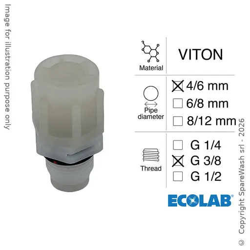 [40300191] SOUPAPE D'INJECTION G3/8 TUYAU 4/6 VITON