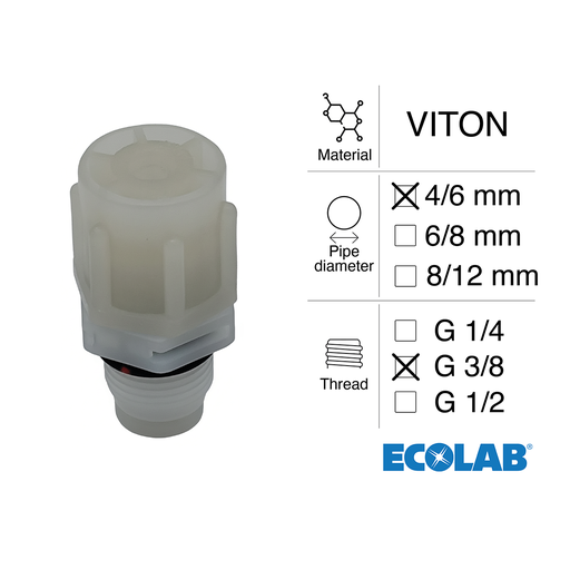 [40300191] VALVOLA INIEZIONE G3/8 TUBO 4/6 VITON