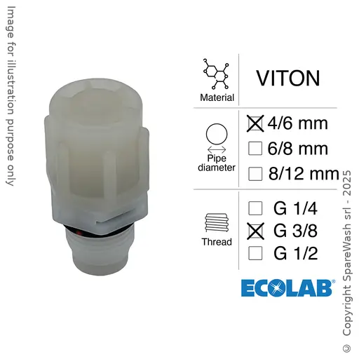 [40300191] VALVOLA INIEZIONE G3/8 TUBO 4/6 VITON
