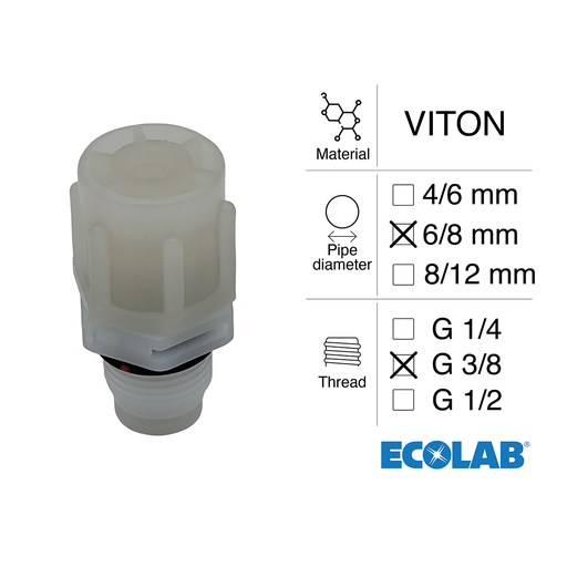 [40300207] VALVOLA INIEZIONE G3/8 TUBO 6/8 VITON