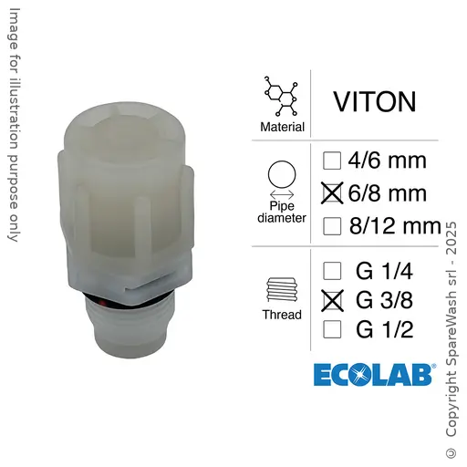 [40300207] VALVOLA INIEZIONE G3/8 TUBO 6/8 VITON