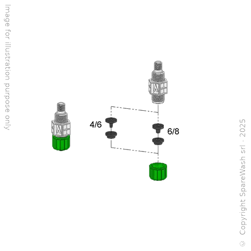 [40300498] IMPFSTELLE G1/4 - G1/2 ROHR 4/6 - 6/8 WAX