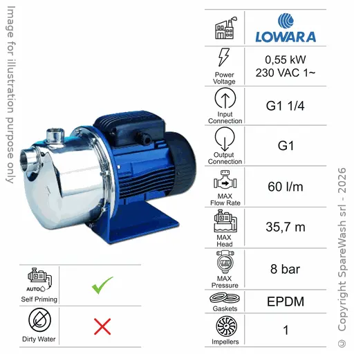[60100078] POMPA CENTRIFUGA DI RILANCIO LOWARA BGM5 0,55KW 230V
